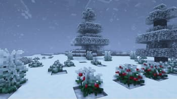 White Leaves/Grass in Snow Biomes – Winter Foliage screenshot