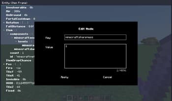 Dynamic In-Game NBT Editor screenshot