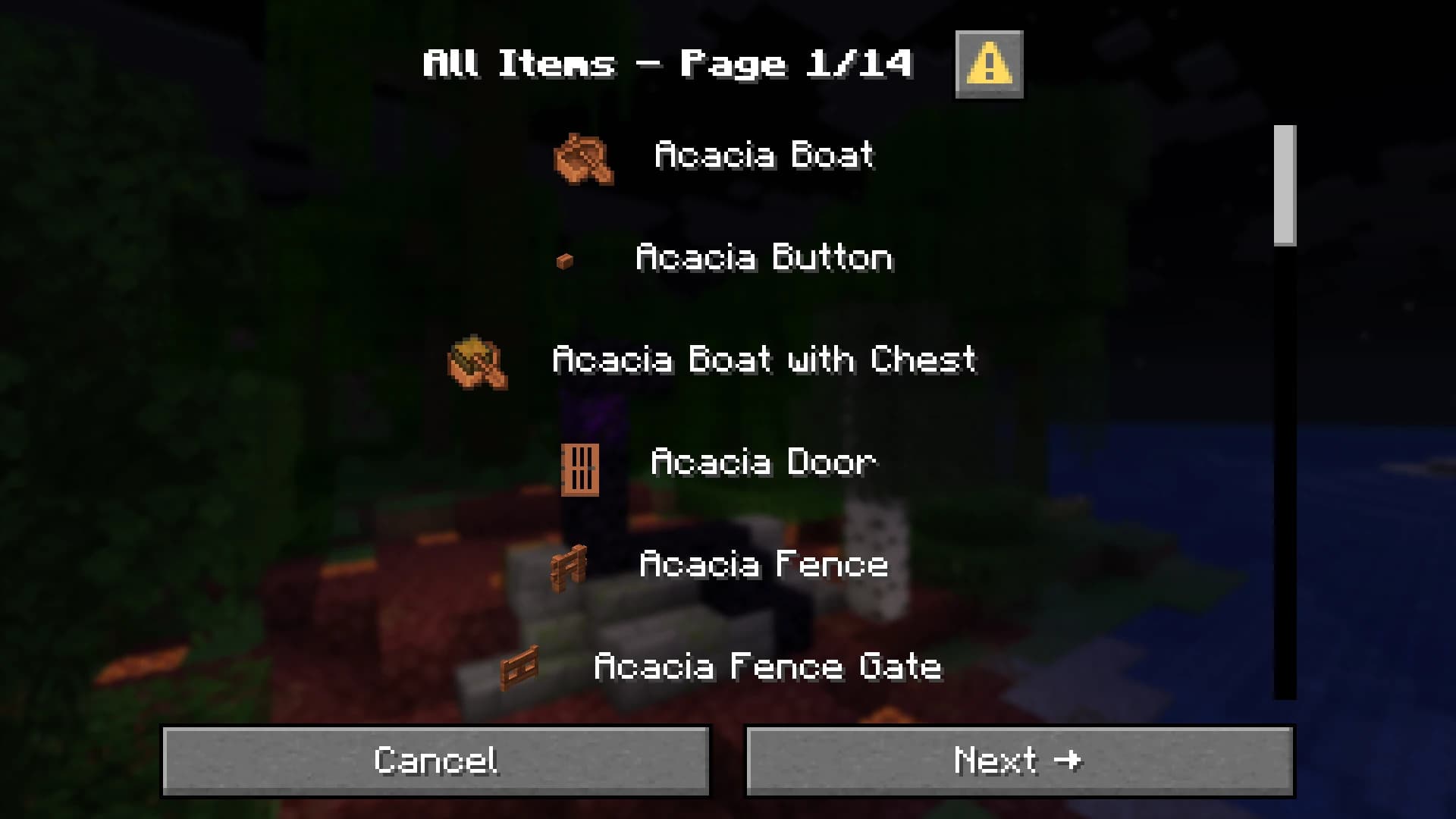 Item Checklist screenshot