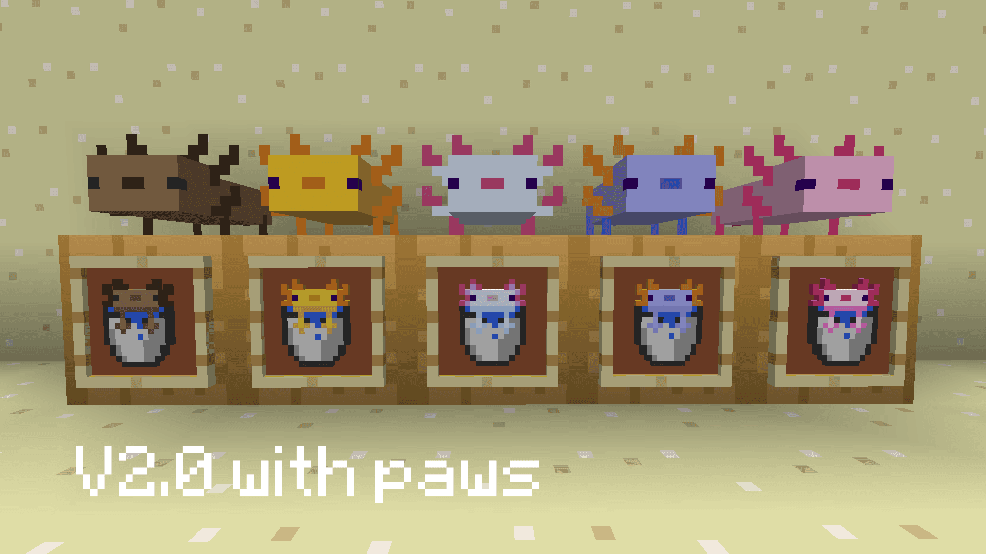 Colored Axolotl Buckets-Classic Bare Bones Addon screenshot
