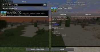 Pick Up Filter (PUF) screenshot
