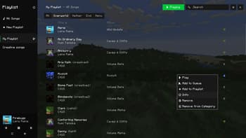 Playlist screenshot