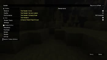Reese's Sodium Options screenshot