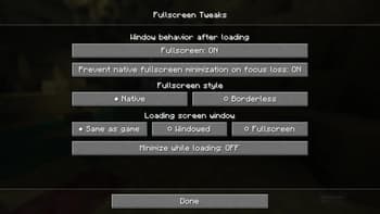 Fullscreen Tweaks screenshot