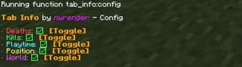 Tab Info screenshot