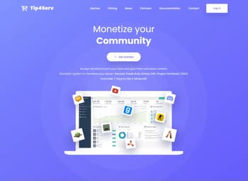 Tip4serv Donation Webstore screenshot