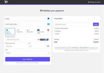 Tip4serv Donation Webstore screenshot