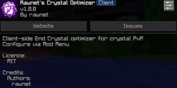 Rawnet's Crystal Optimizer screenshot