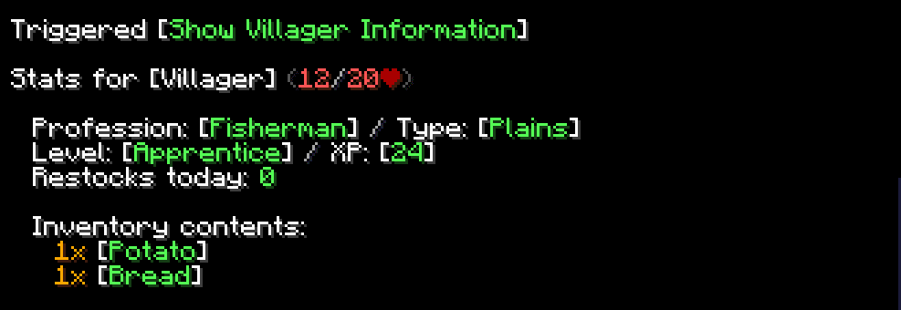 Villager Stats screenshot