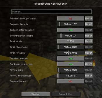 Breadcrumbs screenshot