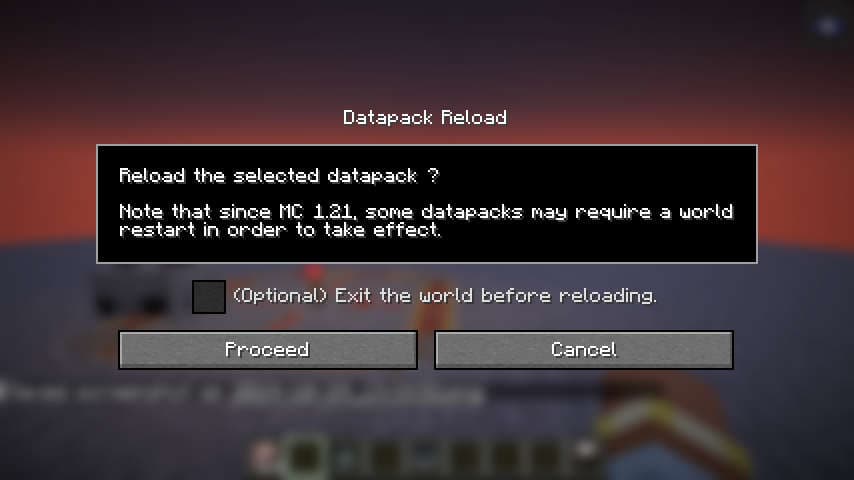 Datapack/Gamerule Menus screenshot