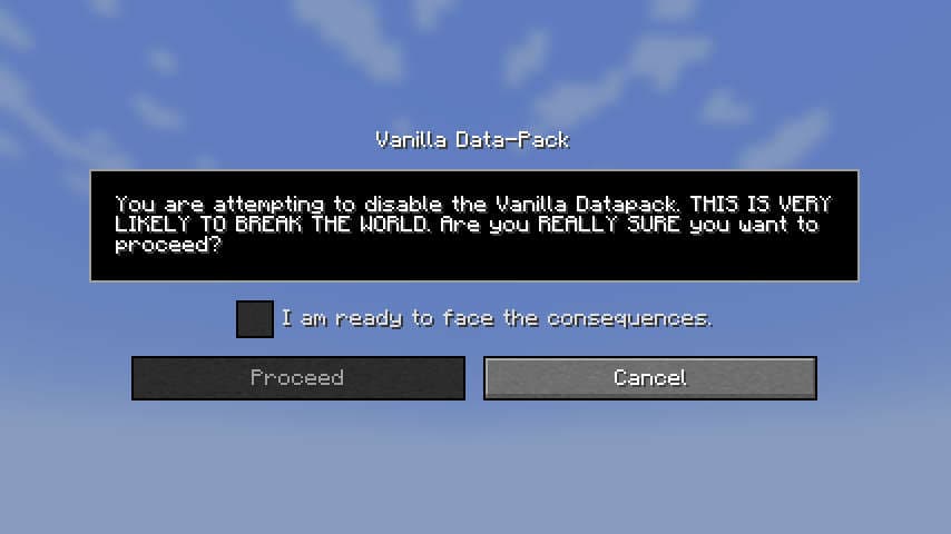 Datapack/Gamerule Menus screenshot