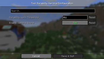 Tools Durability Warning screenshot