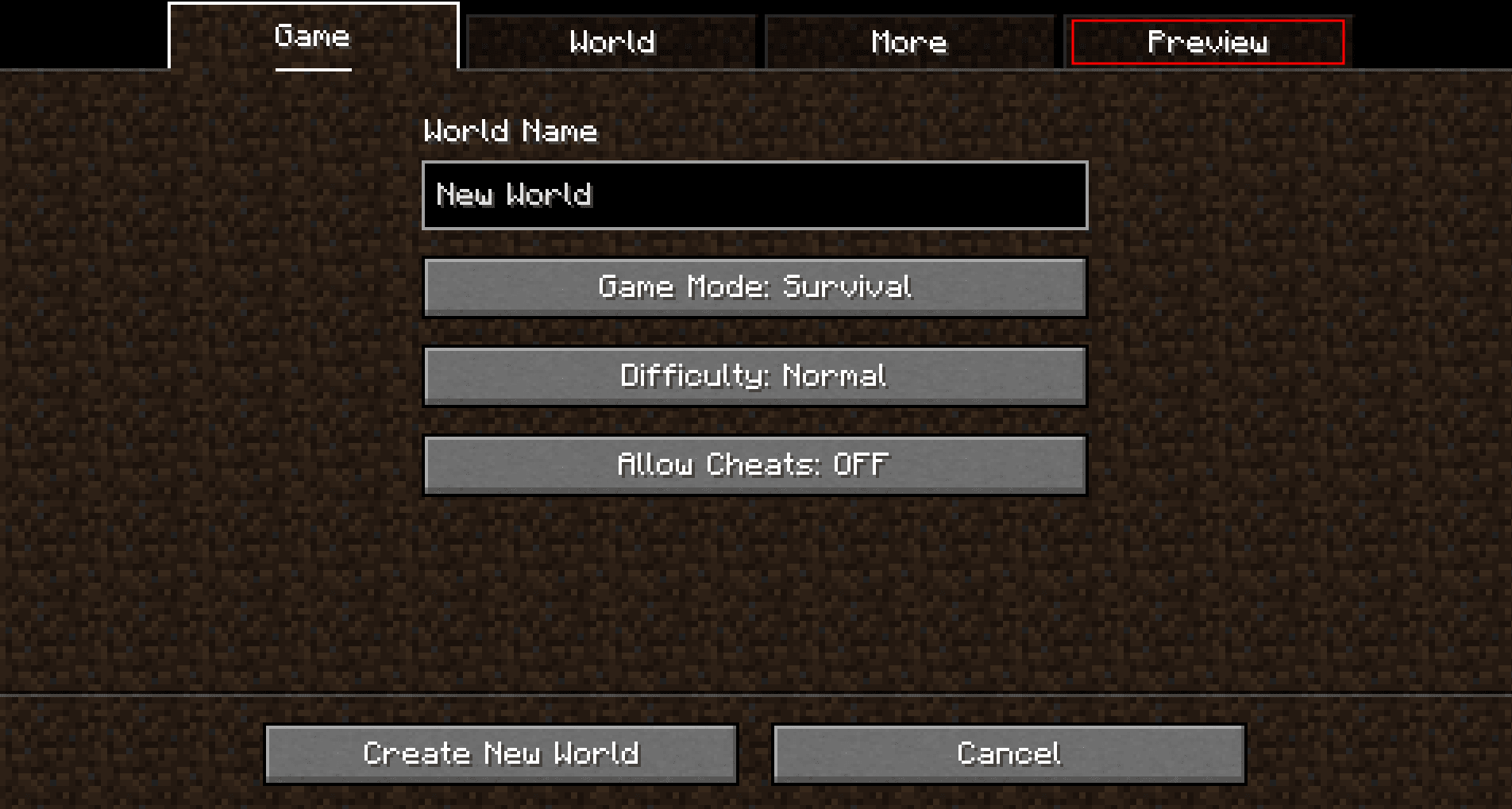 World Preview screenshot