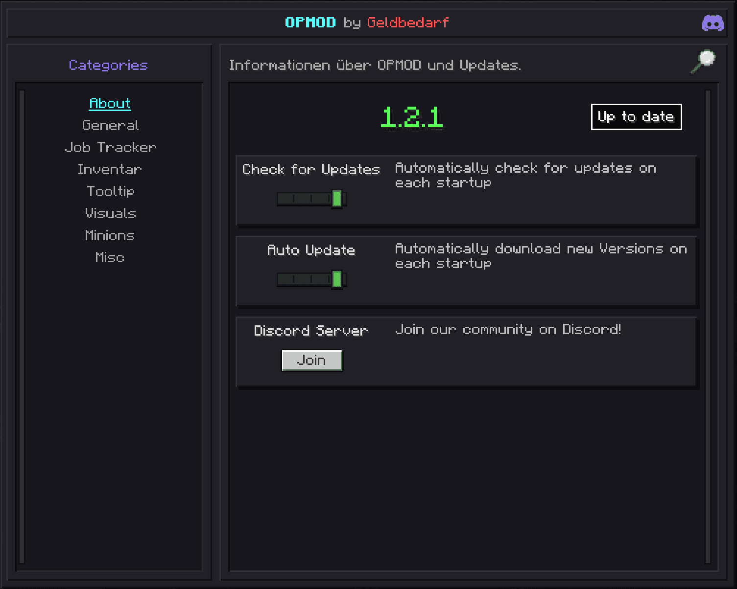 OPMOD screenshot