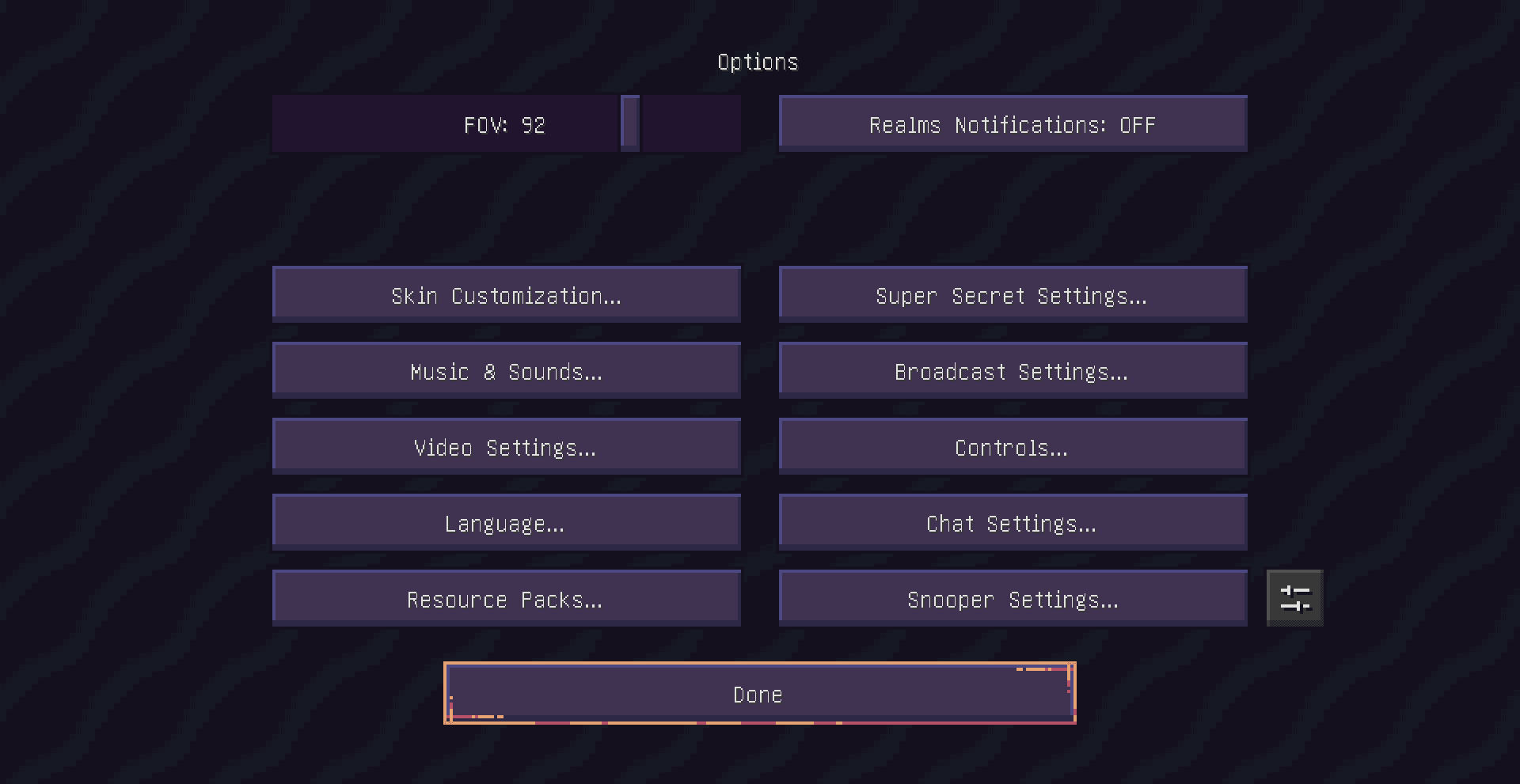 Glass style GUI screenshot