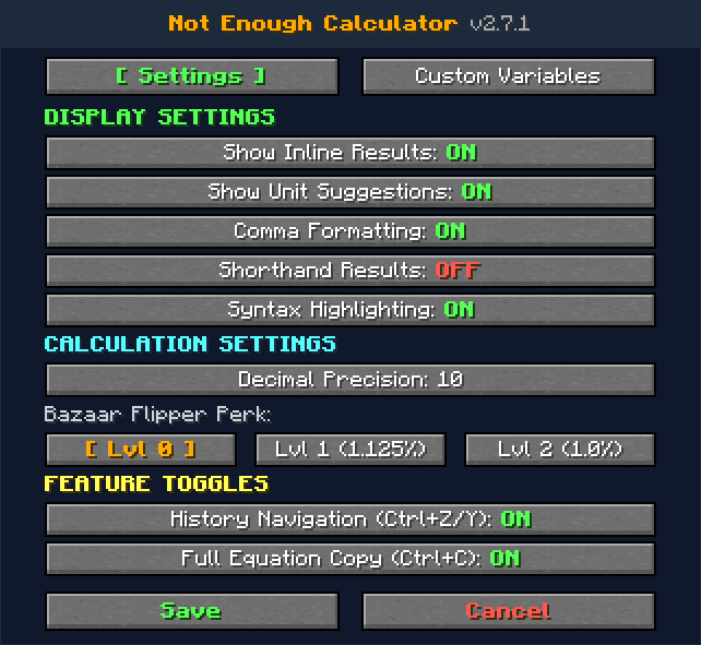 Not Enough Calculator screenshot