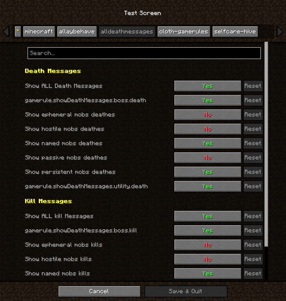 Cloth Gamerules screenshot