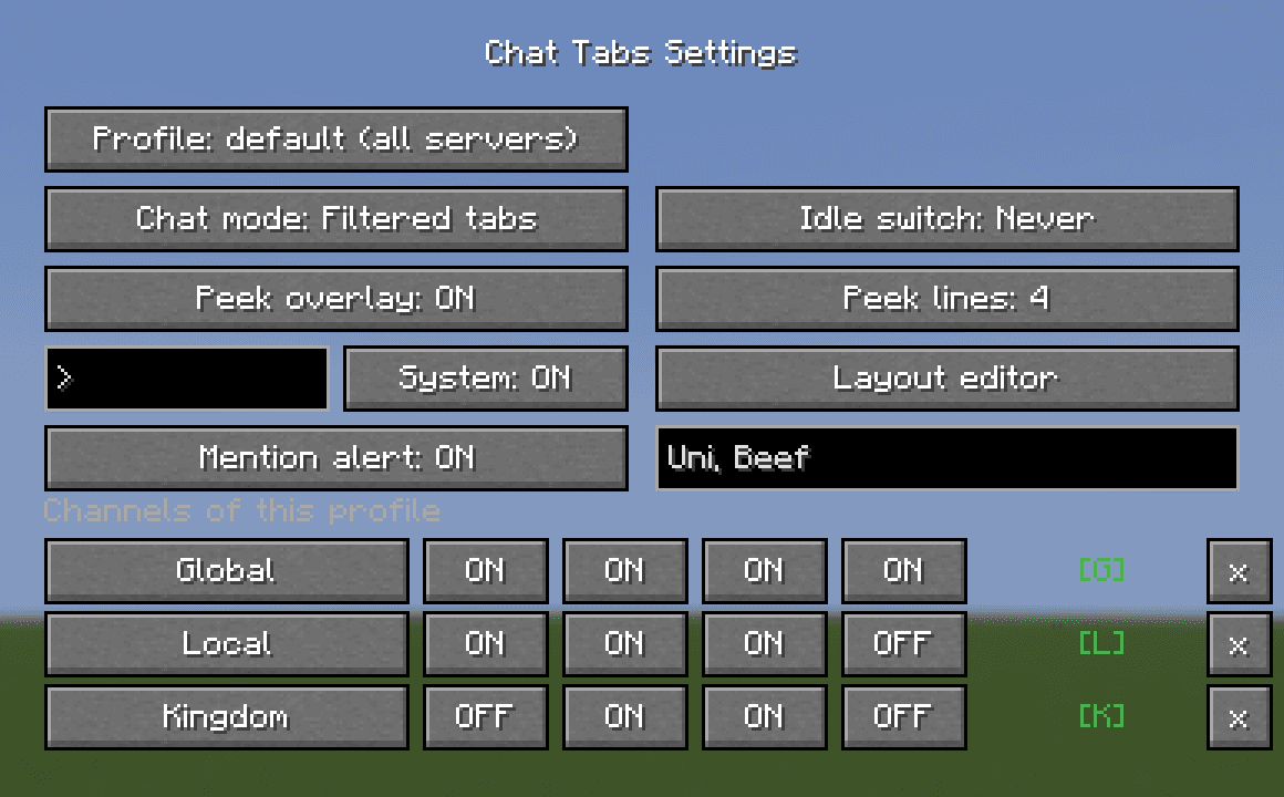 Chat Tabs screenshot