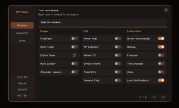 OFF Client screenshot