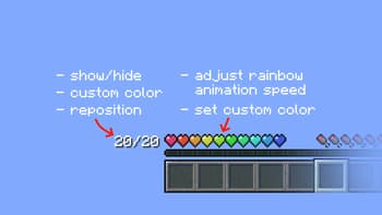 Rainbow Health Bar - Custom Hearts screenshot