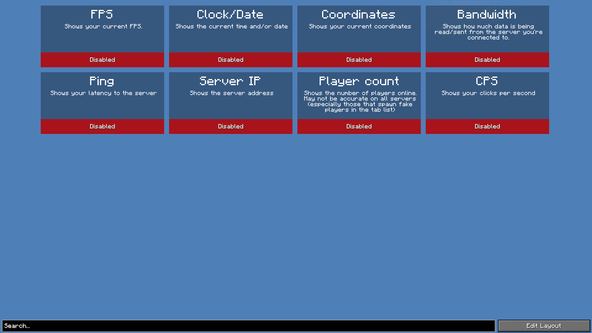 Widgets screenshot