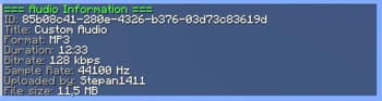 Audio disc screenshot