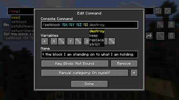 Saved Commands screenshot