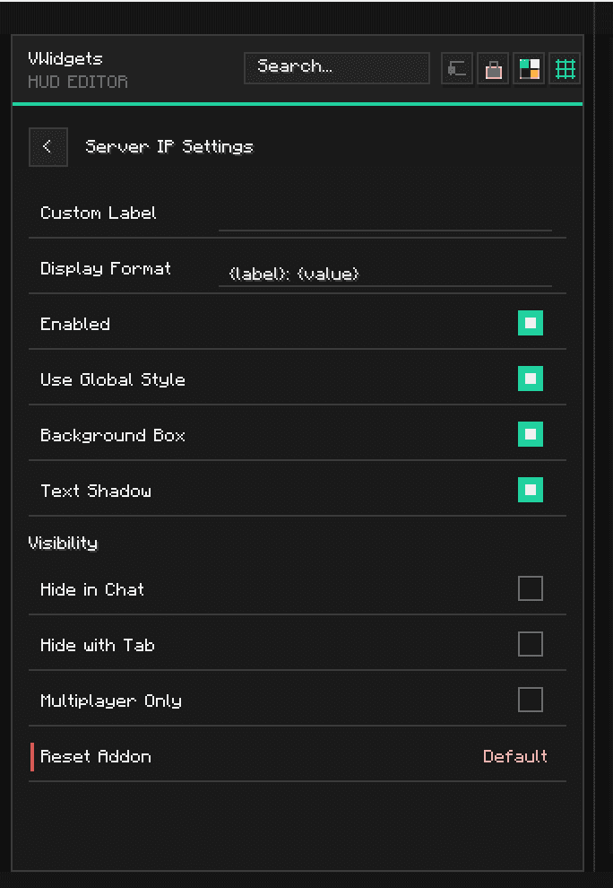vWidgets screenshot