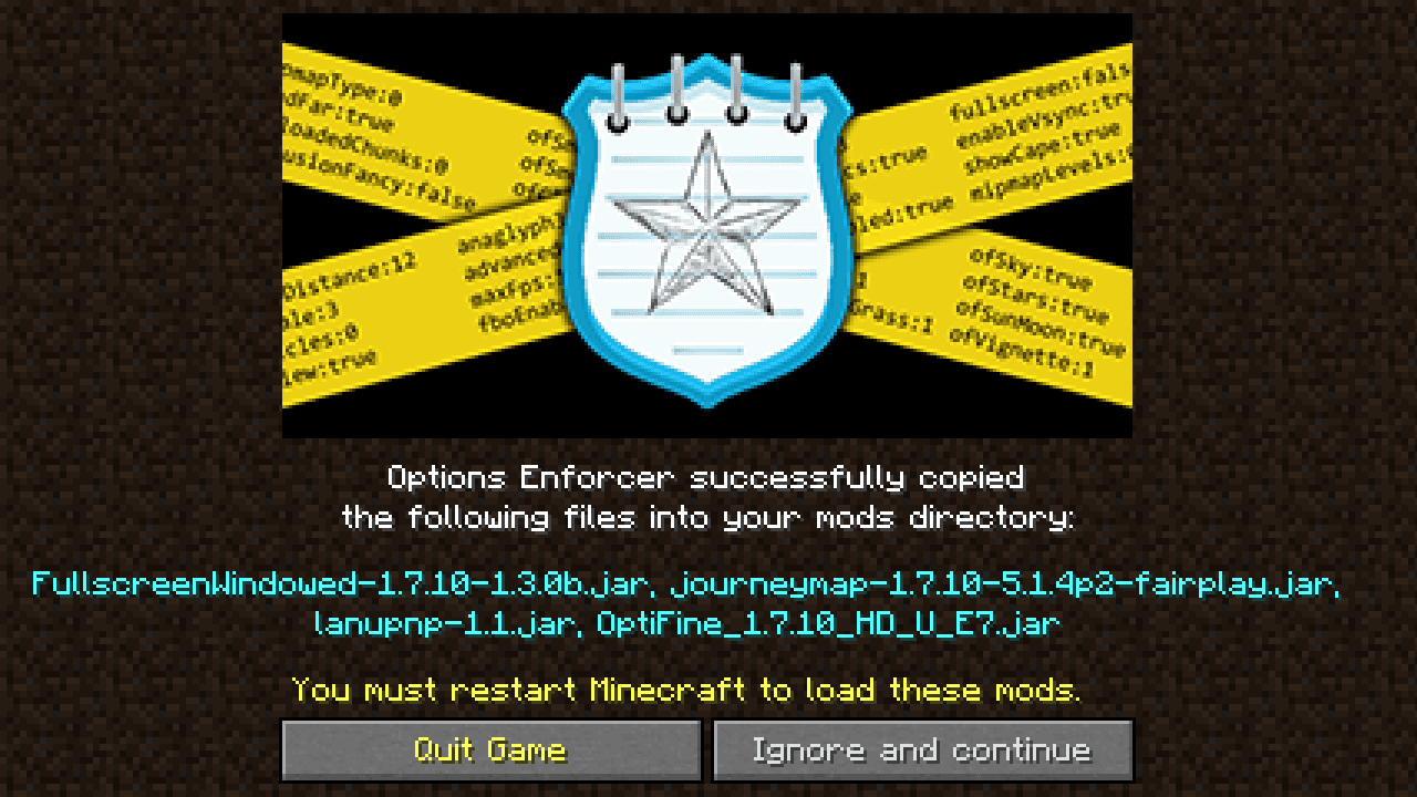Options Enforcer screenshot
