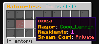 Towny Spawn Menu screenshot