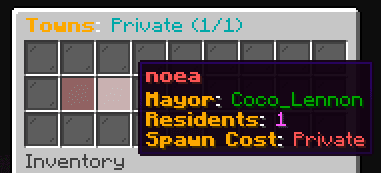 Towny Spawn Menu screenshot