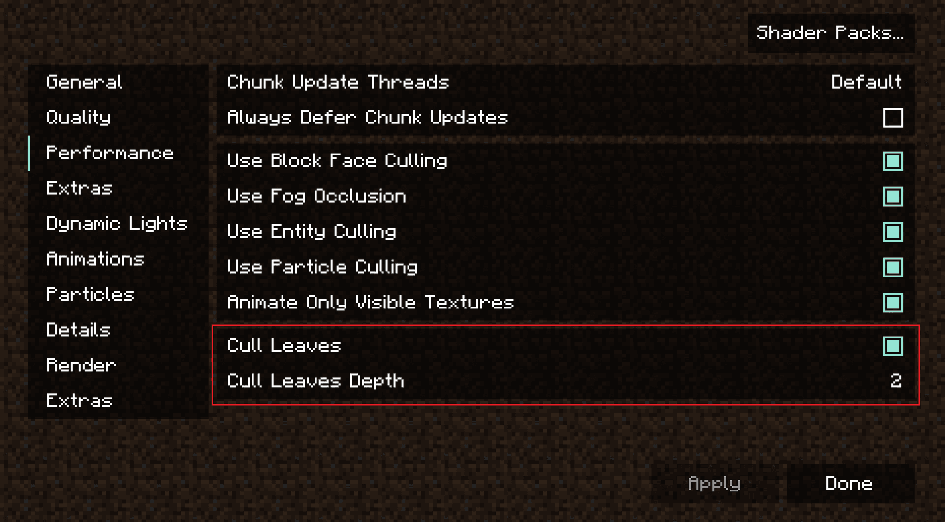 Cull Less Leaves Reforged screenshot