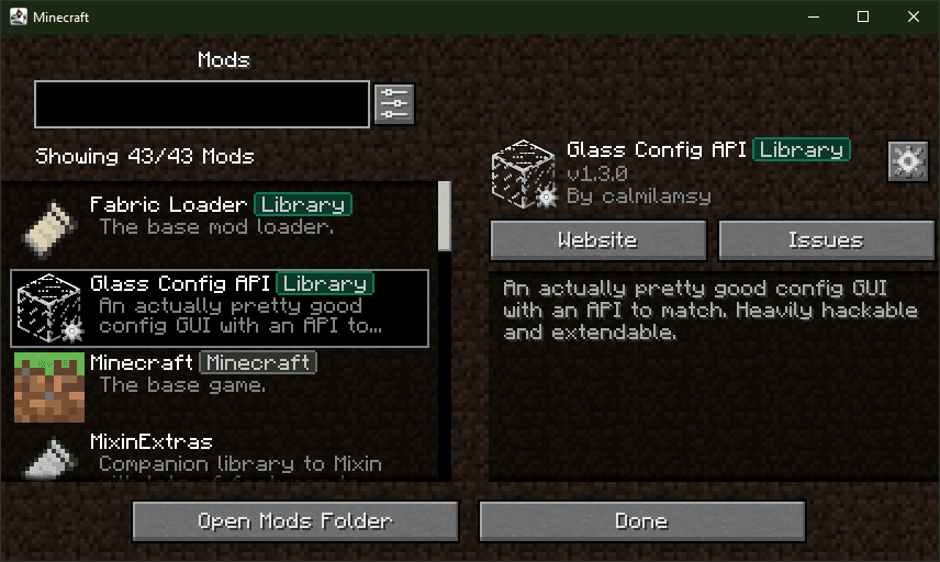 Glass Config API screenshot