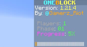 OneBlock 1.21.11 (Mounts of Mayhem) screenshot
