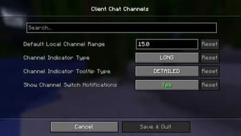 Client Chat Channels screenshot