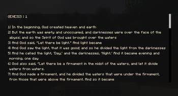 The Bible screenshot
