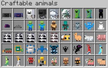 Craftable animals screenshot