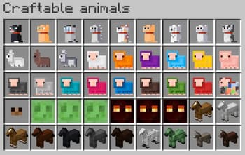 Craftable animals screenshot