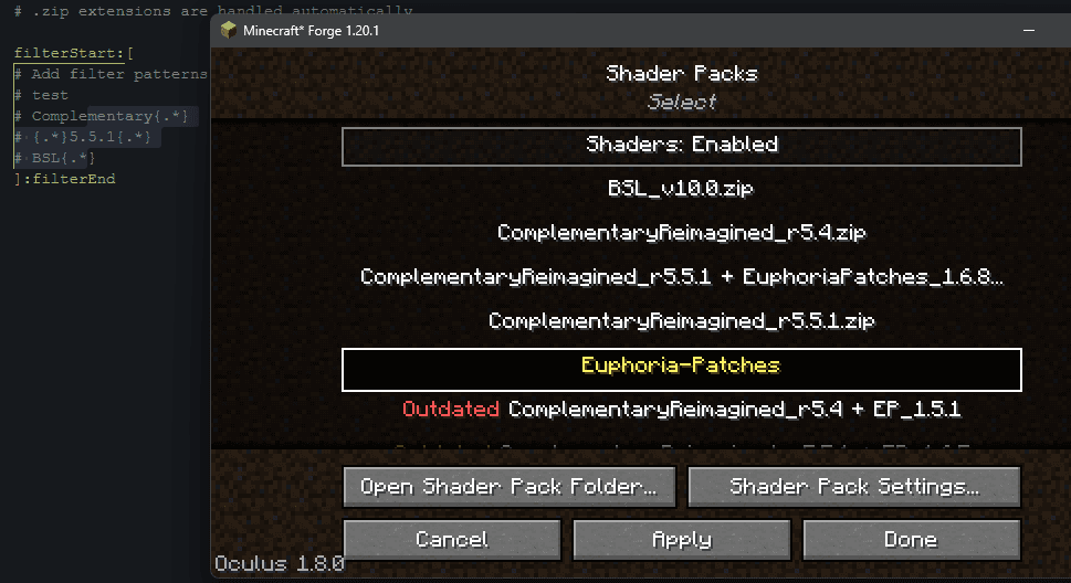 Iris/Oculus Shader Folder screenshot