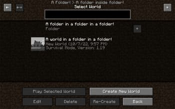 Folders! (Worlds & Servers) screenshot