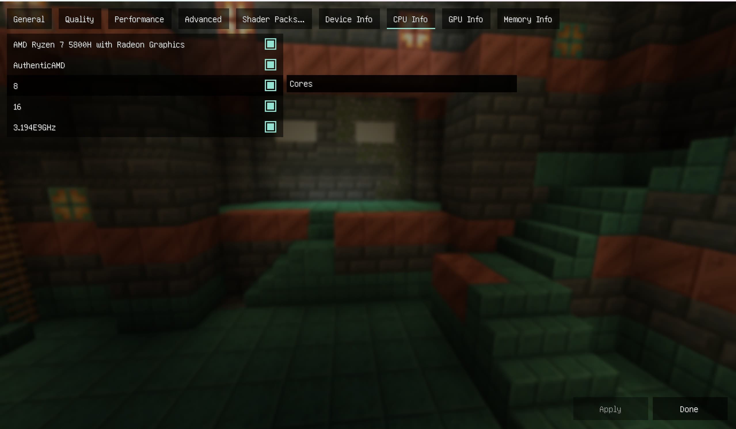 Sodium/Embeddium Device Check screenshot