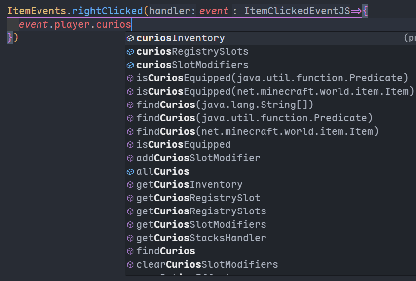 KubeJS Curios screenshot