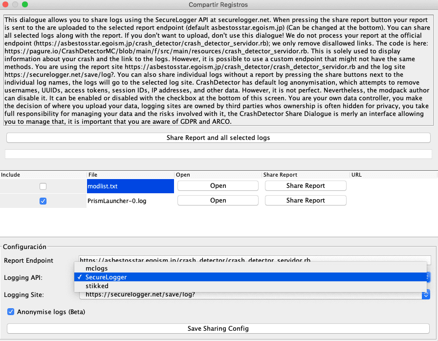 CrashDetector screenshot