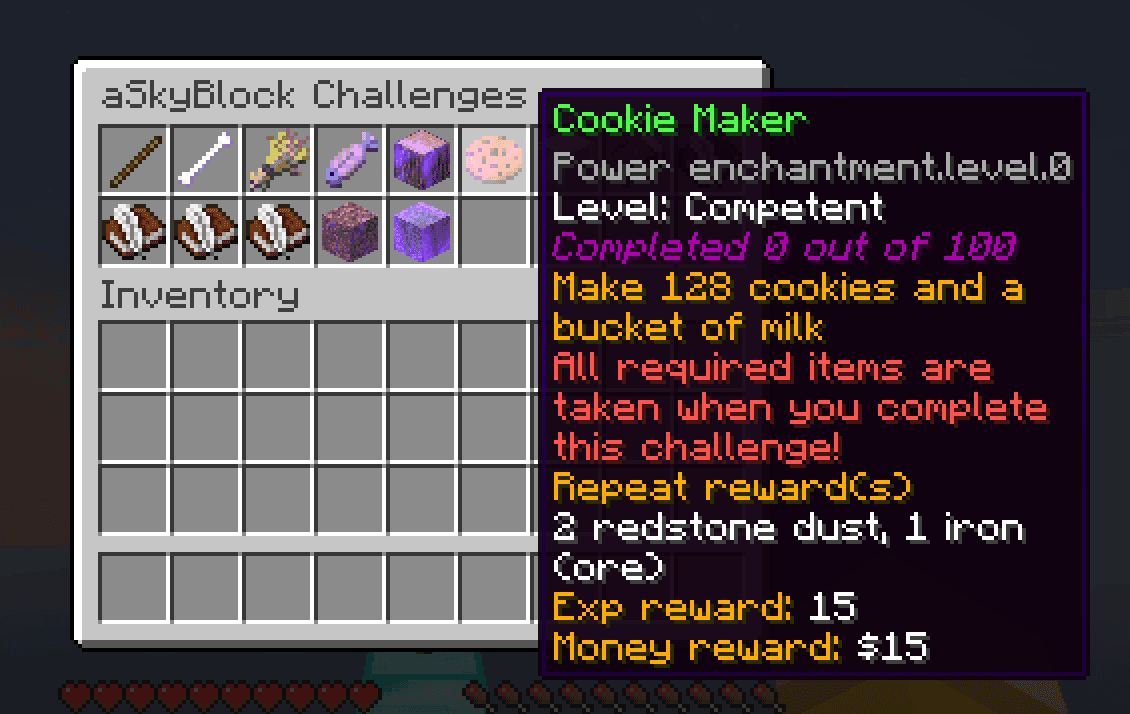 A Skyblock screenshot