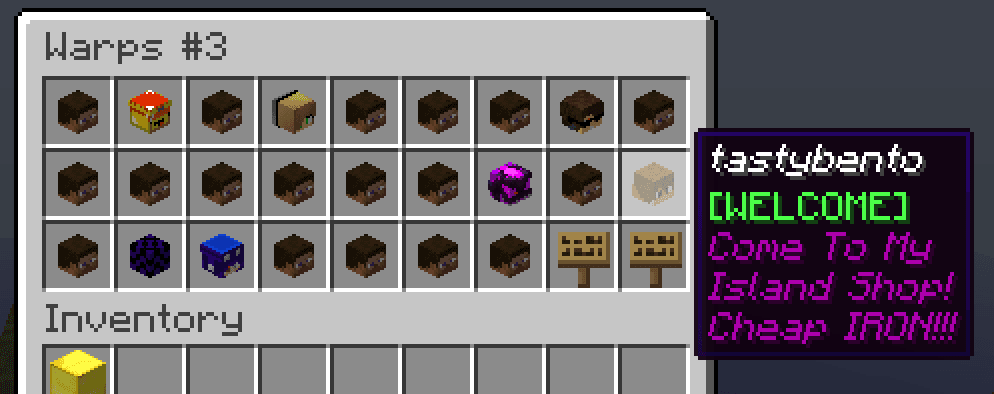 A Skyblock screenshot