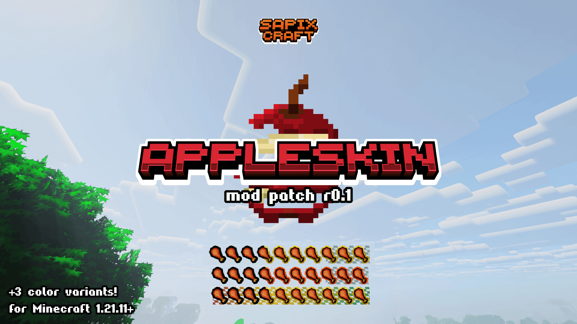 Appleskin + Sapixcraft Mod Support screenshot