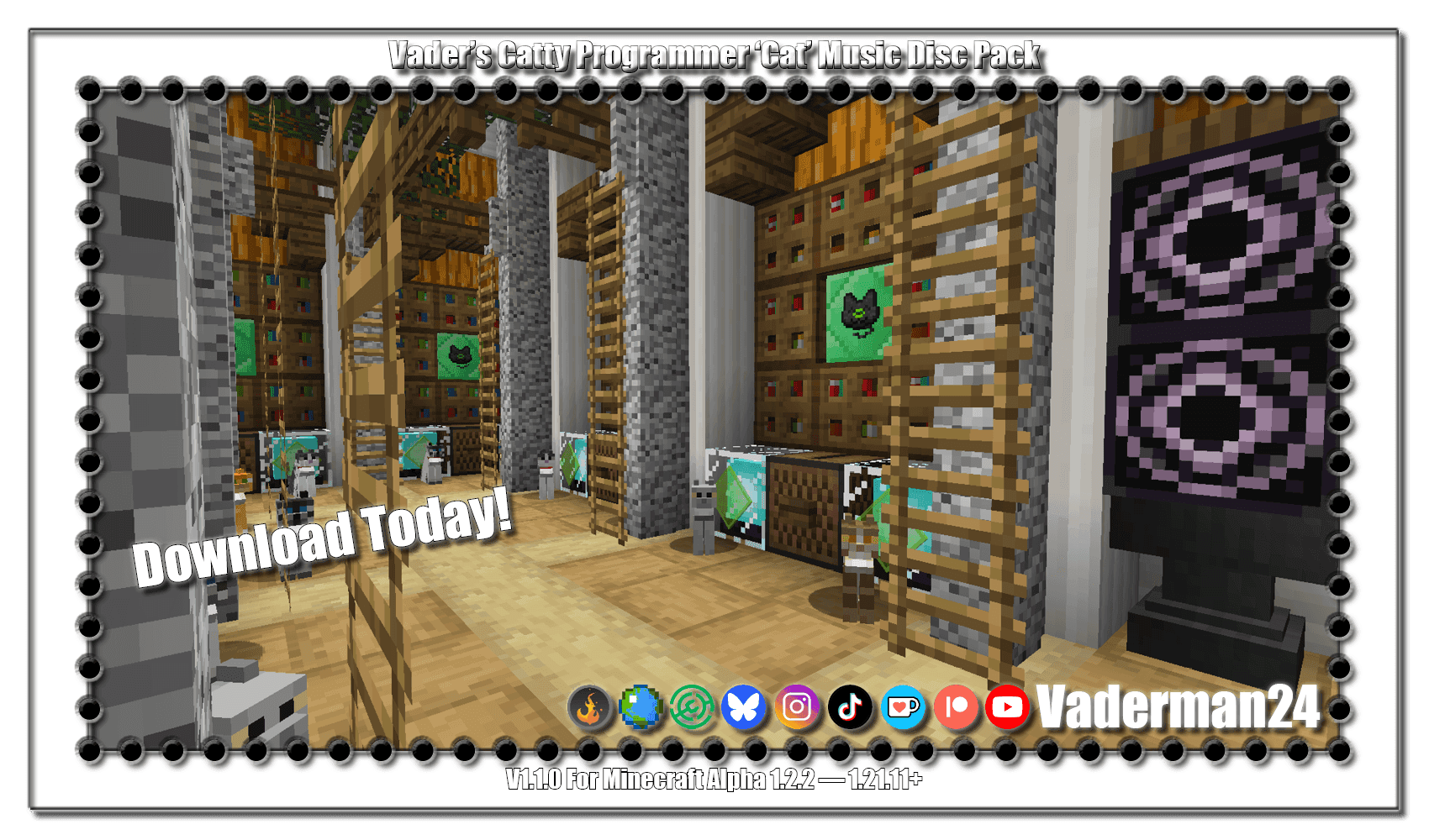 Vader's Catty Programmer Art 'Cat' Music Disc Pack — Vanilla Programmer Art Cat Music Disc Replacement screenshot