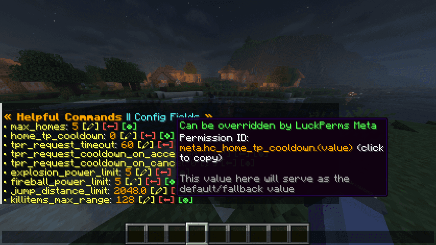 Helpful Commands screenshot