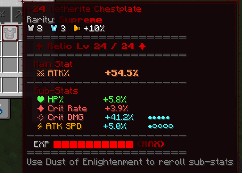 Sol's Relic System (Crit System, Stats, and more.) screenshot